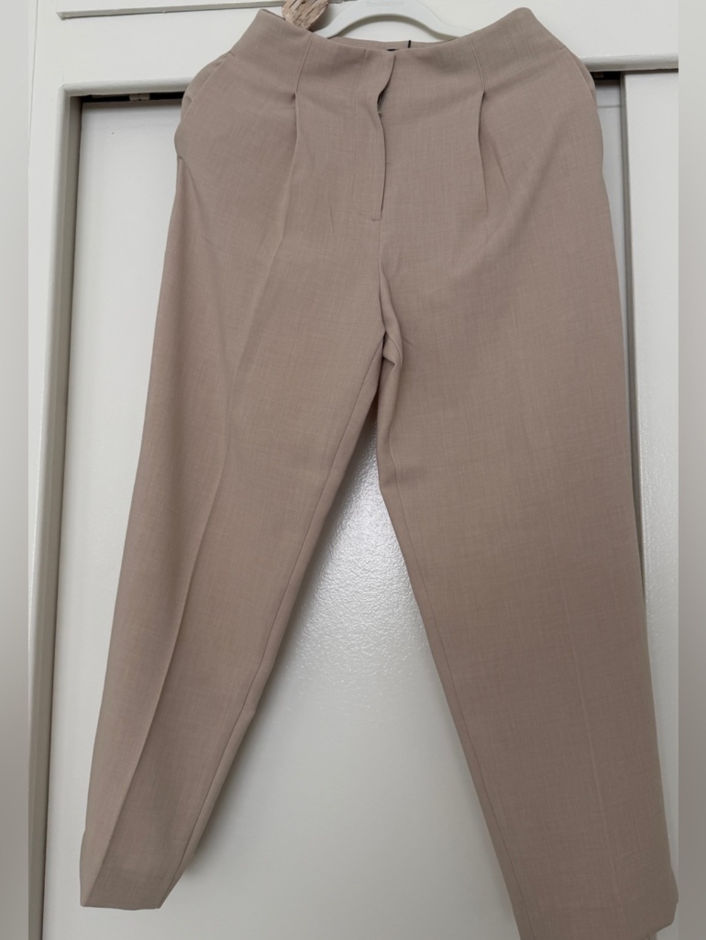 NWT Zara Classic High-Waist Tailored Pants - Taupe
